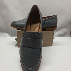 Born Apron Toe Gray Leather Slip On Casual Comfort Loafers Shoes Size 8.5